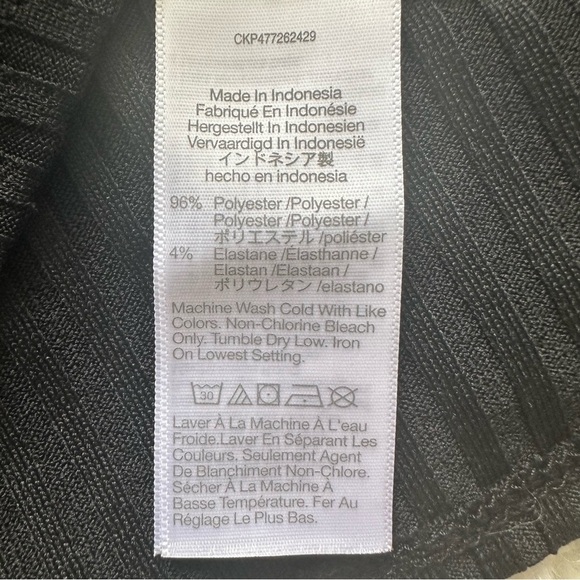 Madewell Top Ribbed Square-Neck Long-Sleeve Tee True Black M NWT New - Picture 9 of 12